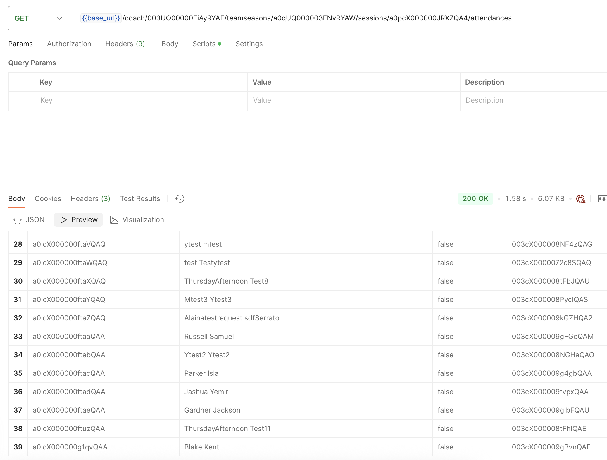 GET session attendances