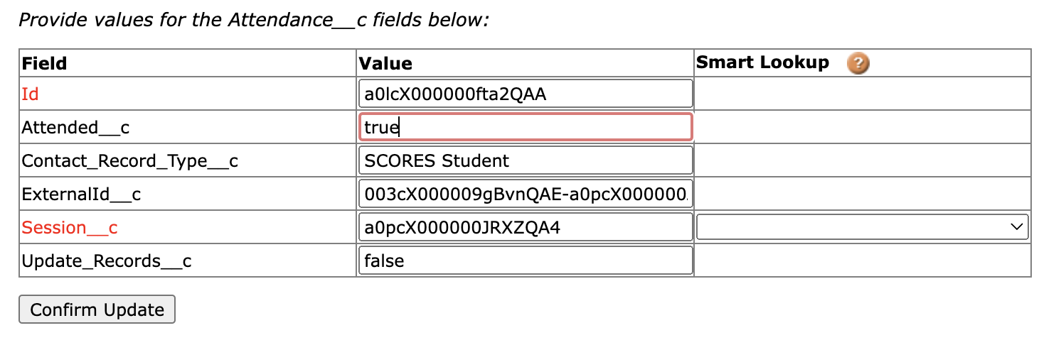 Update attendance in Workbench